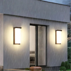 Applique da esterno a luce diffusa LED dal design minimalista rettangolare per ingresso