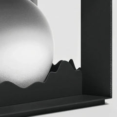 Lampada da pilastro LED nera con motivo montano per giardino dal design moderno