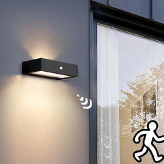 Applique LED solare da parete per esterno ad alta luminosità dal design minimalista rettangolare