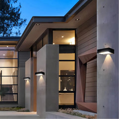 Applique LED solare da parete per esterno ad alta luminosità dal design minimalista rettangolare