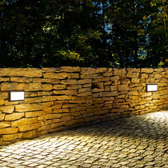 Segnapasso LED da esterno a parete rettangolare con luce diffusa design minimal