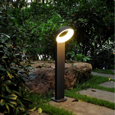 Paletto LED da giardino minimal con testa ad anello inclinata