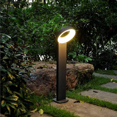 Paletto LED da giardino minimal con testa ad anello inclinata