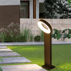 Paletto LED da giardino minimal con testa ad anello inclinata
