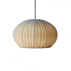 Lampada a sospensione per esterno effetto rattan boho a lanterna per gazebo