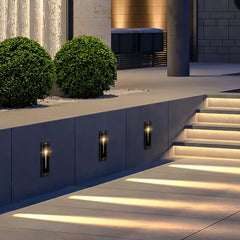 Segnapasso con sensore di movimento da incasso LED rettangolare per esterno con taglio di luce