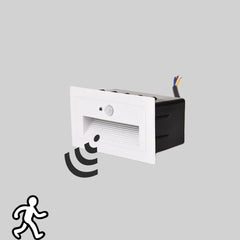 Applique da esterno a incasso con sensore di movimento LED in metallo rettangolare minimalista