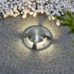 Segnapasso LED calpestabile in acciaio inox moderno a effetto luminoso per terrazzo