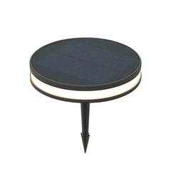 Segnapasso solare LED calpestabile a disco piatto nero con picchetto da terra per terrazzo