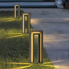 Paletto da giardino solare LED rettangolare con effetto luminoso decorativo