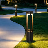 Paletto LED da giardino moderno nero a 3 montanti con struttura aperta