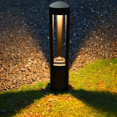Paletto LED da giardino moderno nero a 3 montanti con struttura aperta