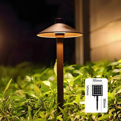 Lampione moderno da esterno LED solare in metallo con picchetto dal design a fungo