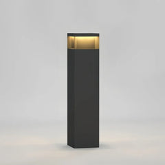 Paletto da giardino LED solare a colonna in metallo nero dal design moderno