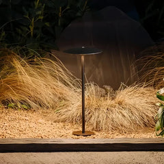 Paletto LED da giardino minimalista con testa piatta a forma di disco