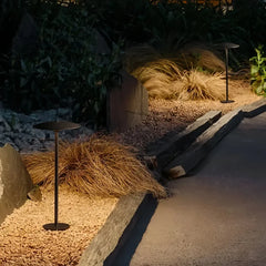 Paletto LED da giardino minimalista con testa piatta a forma di disco