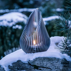 Lanterna da tavolo per esterno moderna a LED in acciaio inox a forma di goccia