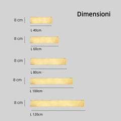 Applique da parete per esterno moderna LED solare effetto marmo lineare