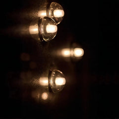 Applique da esterno in vetro trasparente dal design minimal a LED per balcone