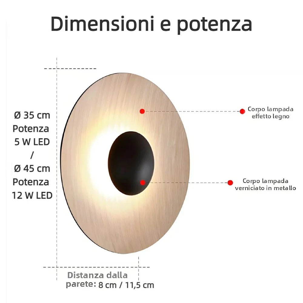 Applique da esterno tonda moderna a LED in metallo