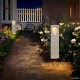 Paletto luminoso LED da giardino in cemento dal design rettangolare minimalista