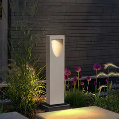 Paletto luminoso LED da giardino in cemento dal design rettangolare minimalista