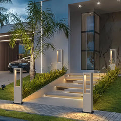 Paletto luminoso da giardino in cemento LED rettangolare a telaio aperto design moderno