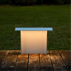 Lampioncino da giardino di design minimalista LED in acciaio inox con finitura satinata