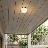 Plafoniera da esterno in vetro rotonda per veranda dal design moderno