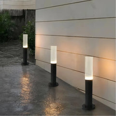 Paletto LED da giardino cilindrico nero con illuminazione diffusa a 360°