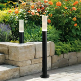 Paletto LED da giardino cilindrico nero con illuminazione diffusa a 360°