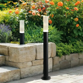 Paletto LED da giardino cilindrico nero con illuminazione diffusa a 360°