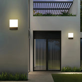 Applique da esterno con sensore di movimento LED in stile minimalista rettangolare per portico