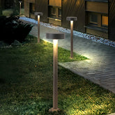 Paletto luminoso da giardino LED stile minimal nero con testa a disco