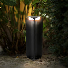 Paletto da giardino a LED dal design moderno con diffusore in vetro satinato