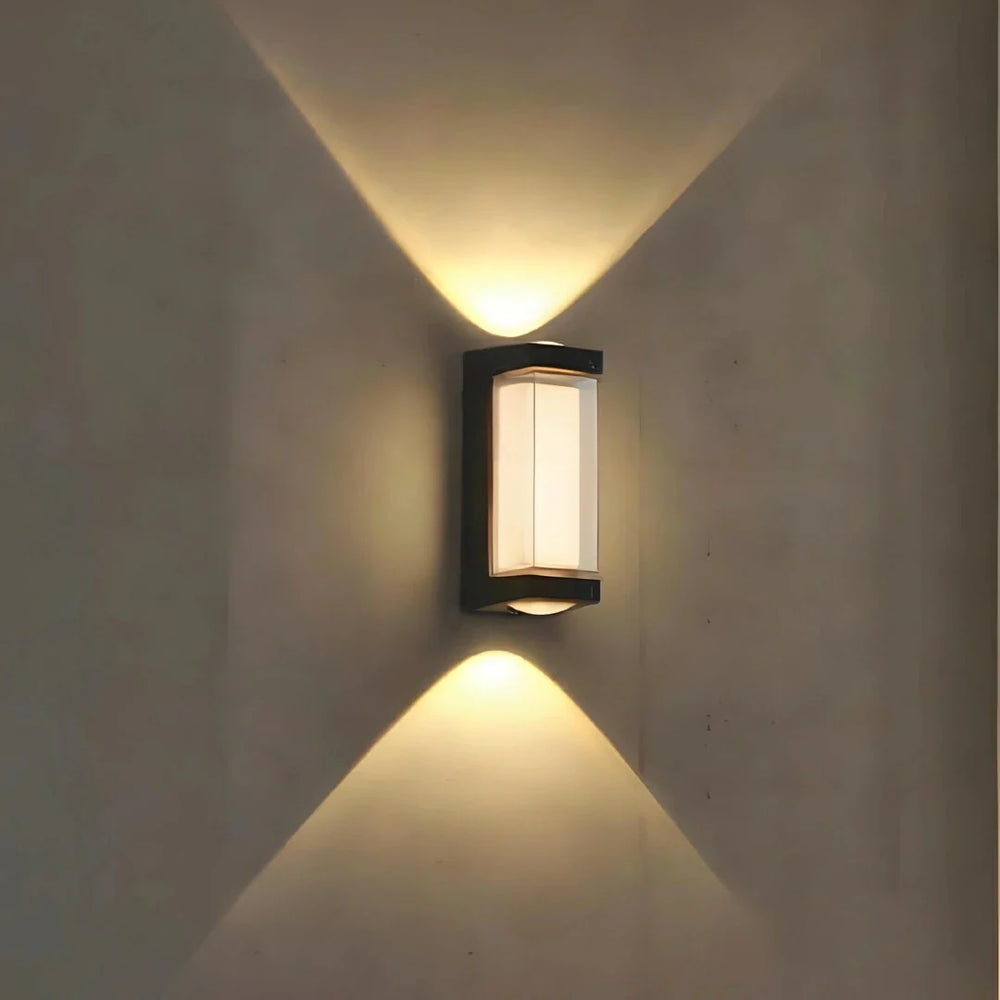 Applique da esterno a doppia emissione LED rettangolare stile moderno
