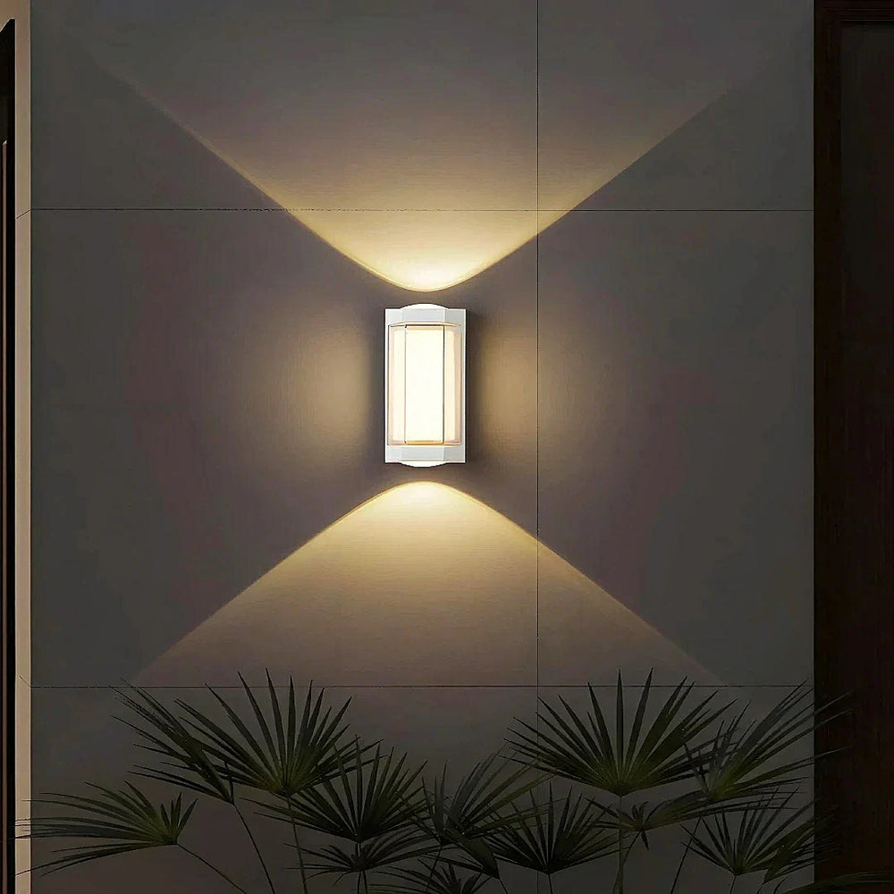 Applique da esterno a doppia emissione LED rettangolare stile moderno