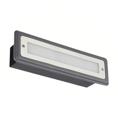 Segnapasso da incasso minimal LED rettangolare finitura grigio opaco
