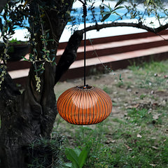 Lampada a sospensione per esterno effetto rattan boho a lanterna per gazebo