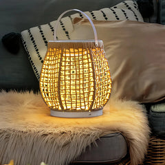 Lanterna da tavolo per esterno a LED portatile in corda boho