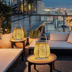 Lanterna da tavolo per esterno a LED portatile in corda boho