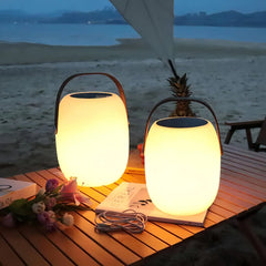 Lampada portatile da esterno LED solare ricaricabile a forma di lanterna