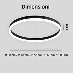 Plafoniera circolare a LED dimmerabile minimal per camera da letto