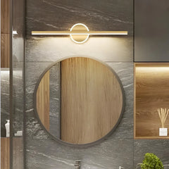 Applique specchio bagno oro LED lineare dimmerabile IP44 minimalista