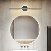 Applique specchio da bagno nero lineare LED dimmerabile IP44 minimalista