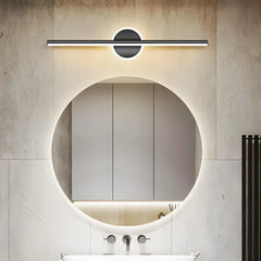 Applique specchio da bagno nero lineare LED dimmerabile IP44 minimalista