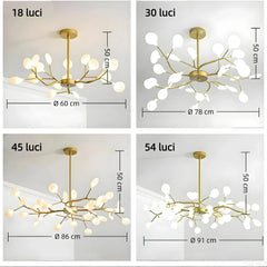 Lampadario stile Sputnik moderno LED con bracci per soggiorno