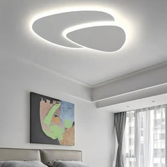 Plafoniera moderna a soffitto LED dimmerabile bianca a due triangoli per camera da letto
