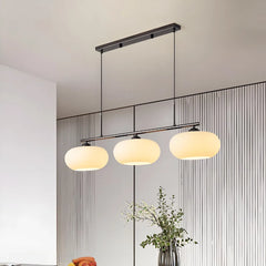 Lampadario moderno dimmerabile a 3 luci in vetro sferico per sala da pranzo