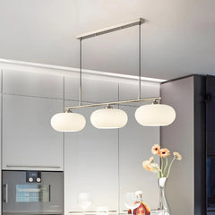 Lampadario moderno dimmerabile a 3 luci in vetro sferico per sala da pranzo